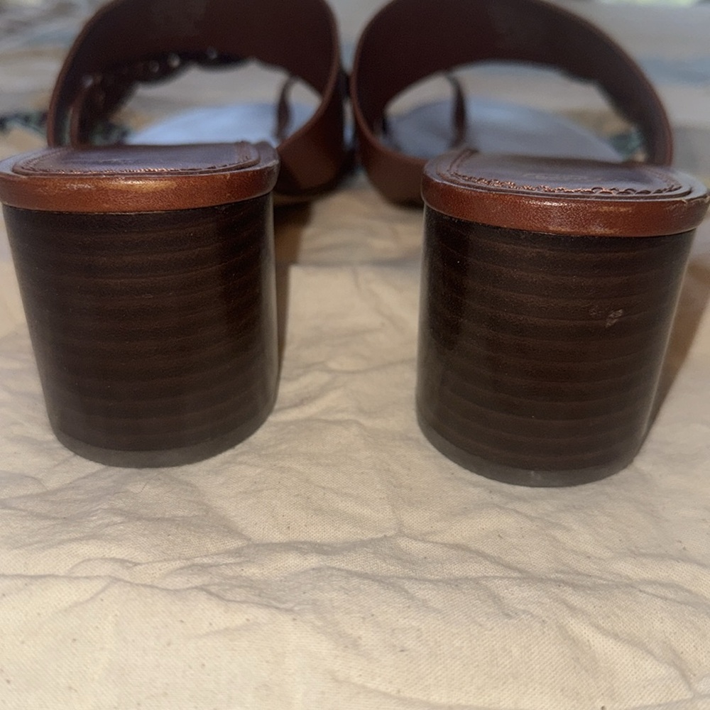 Tory Burch Tiny Miller Heeled Sandals in Burnt Cuoio Leather - Picture 5 of 15